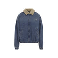 Blue Solid Shirt Collar Jacket 1