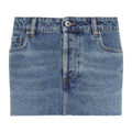 Blue Solid Mini Skirt 1
