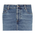 Blue Solid Mini Skirt 1