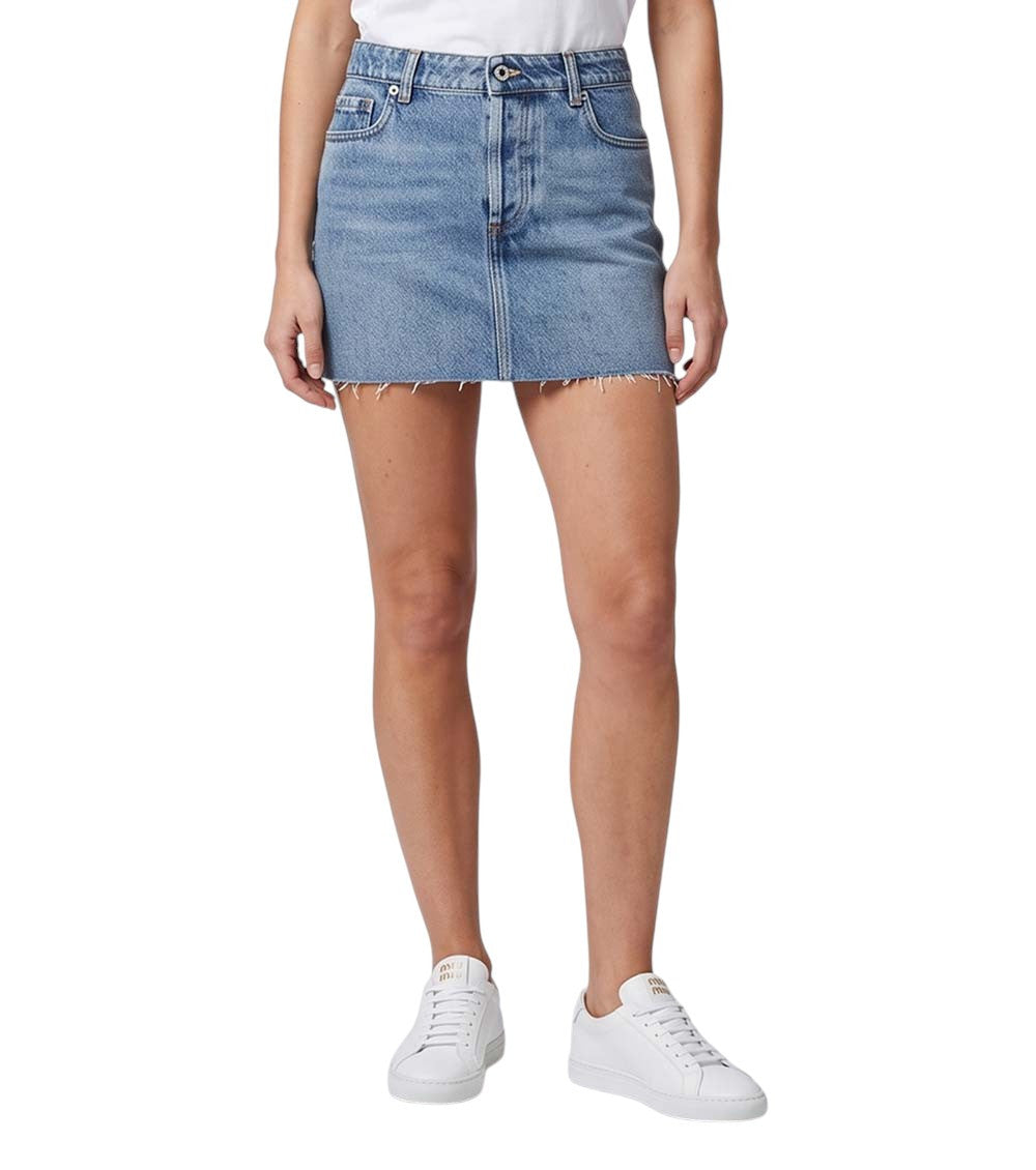 Blue Solid Mini Skirt 3