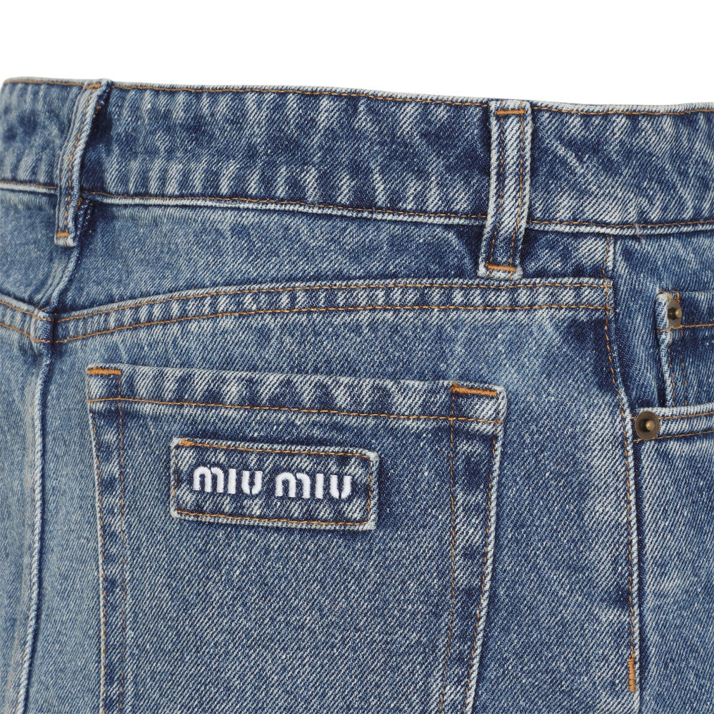 Blue Solid Mini Skirt 5