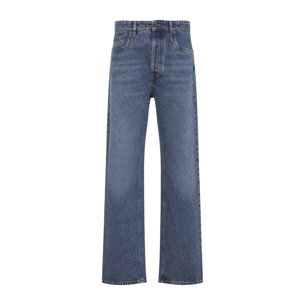 Blue Straight High Rise Jeans 1