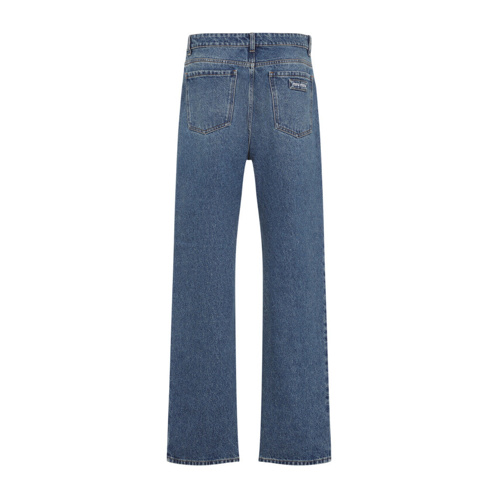 Blue Straight High Rise Jeans 2