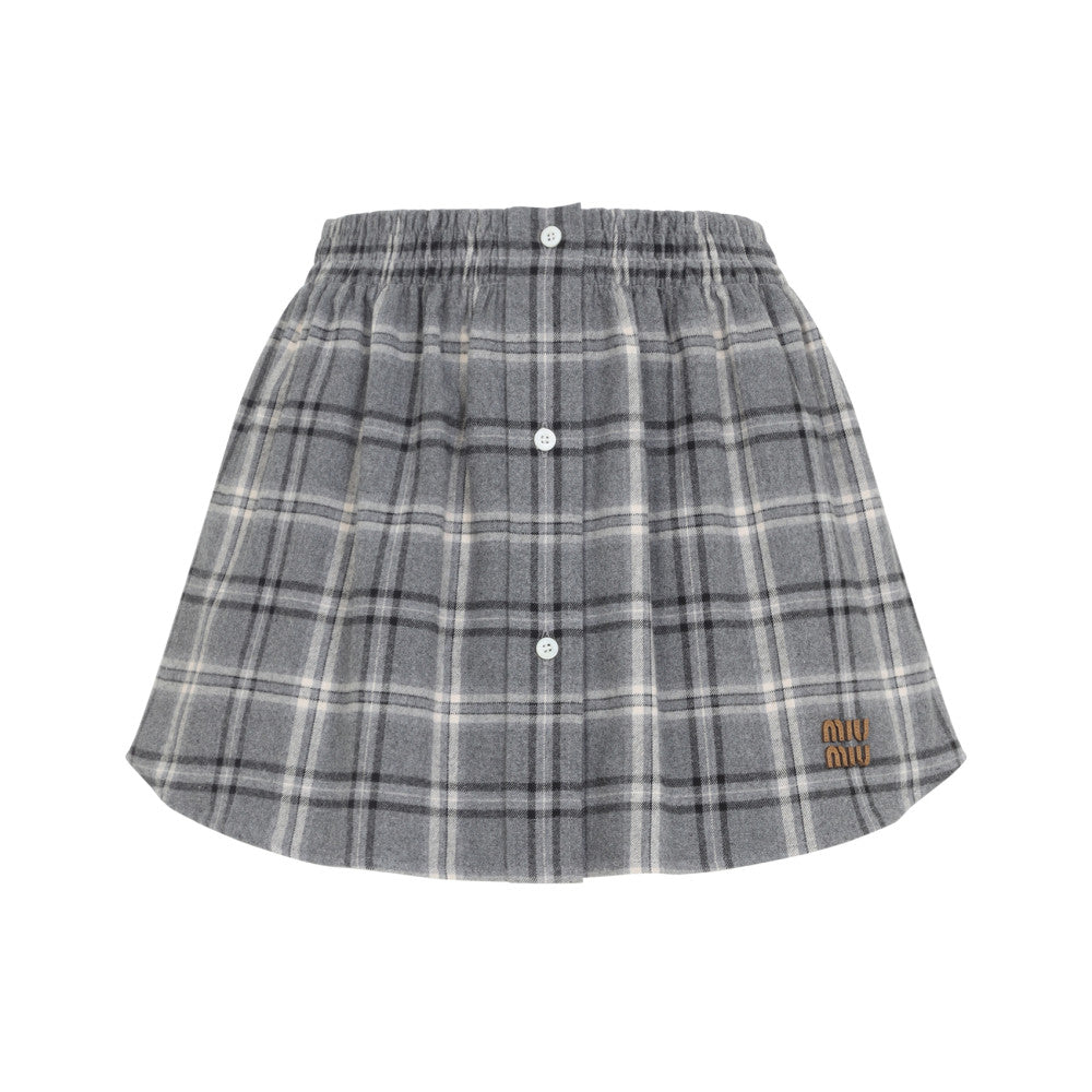 Grey Checkered Skirt 1
