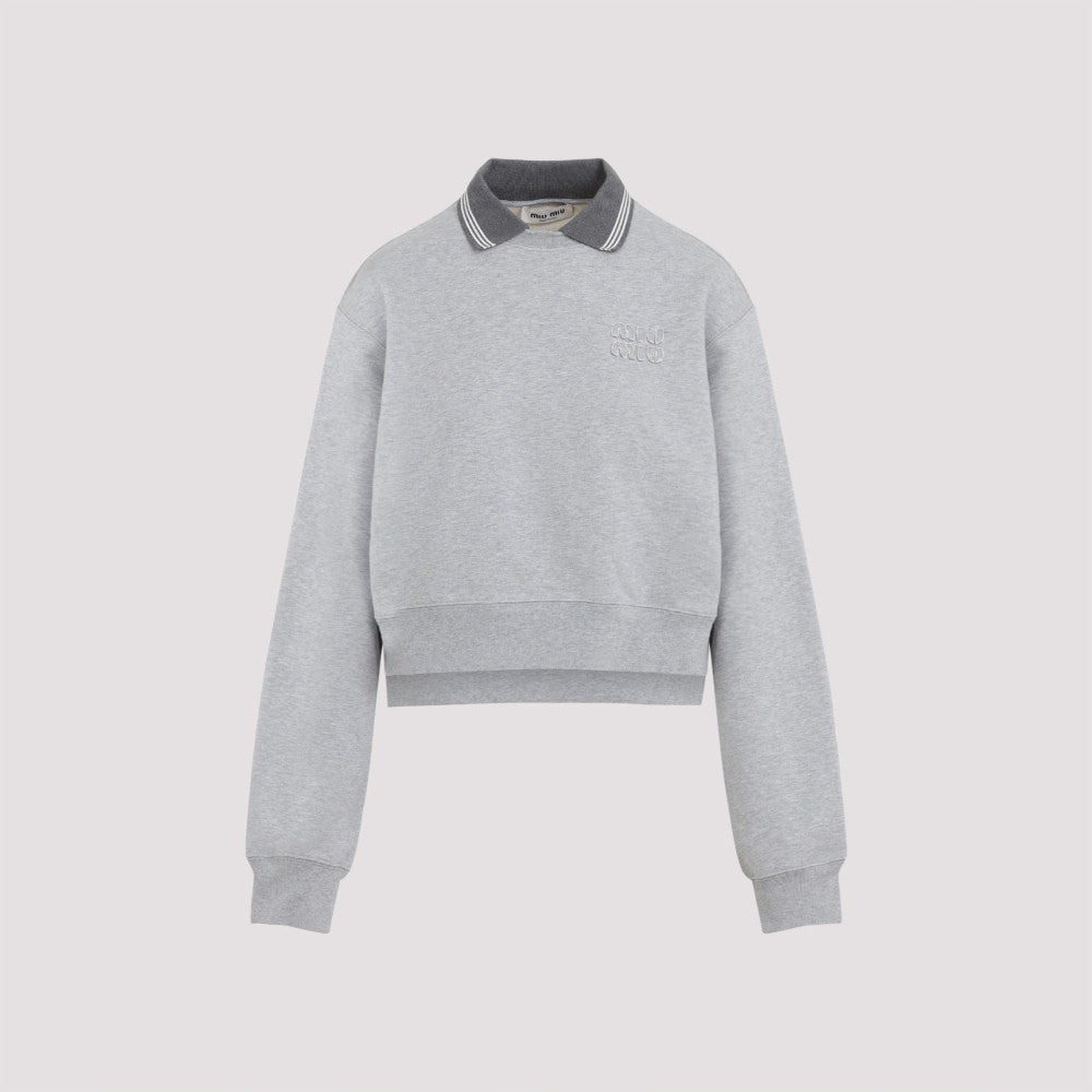Grey Collar Logo Sweatshirt 2