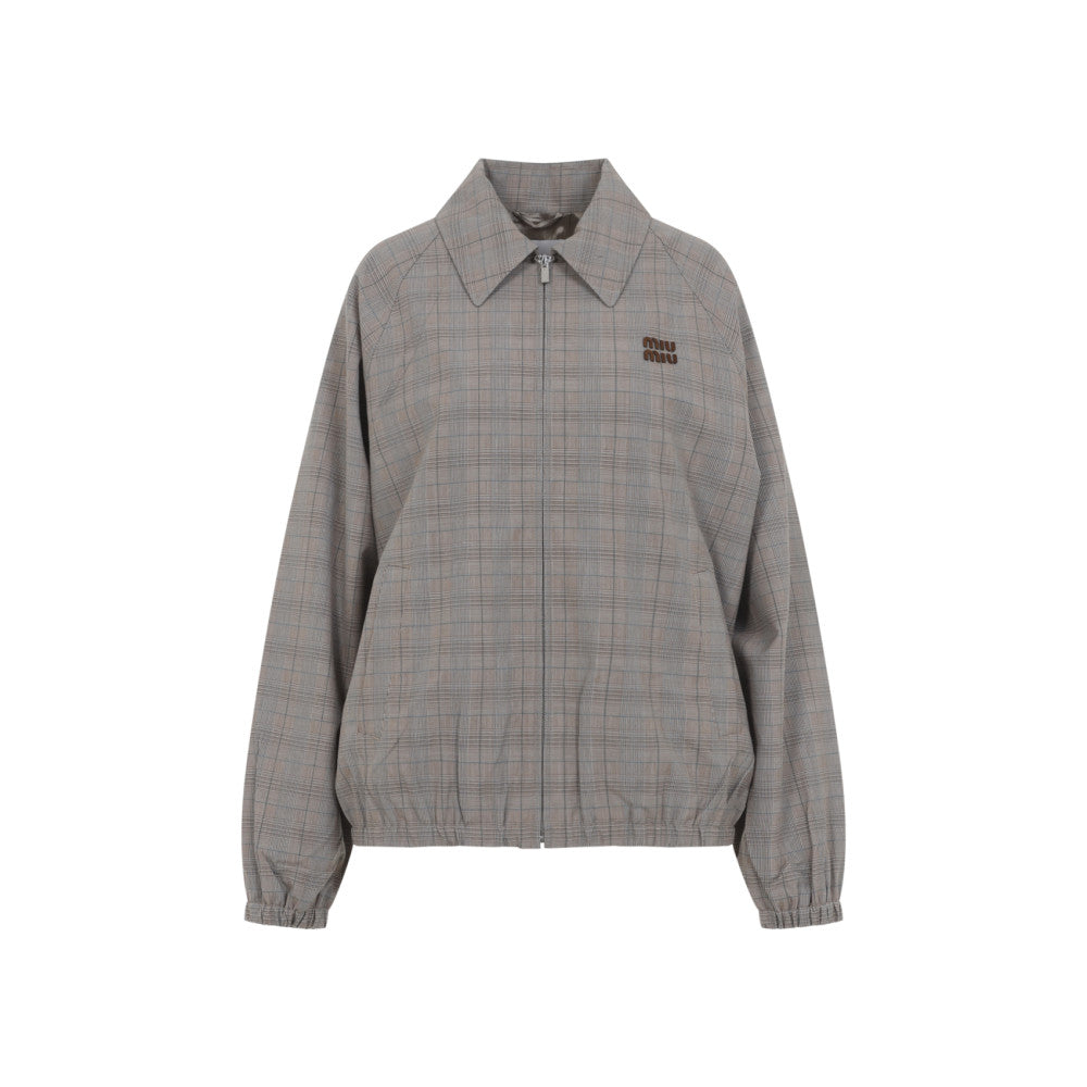 Grey Checks Shirt Collar Jacket 1