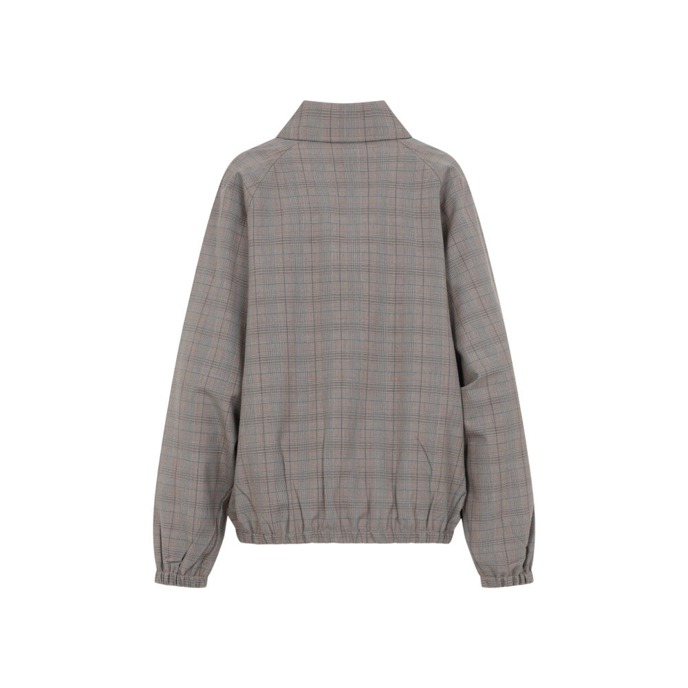 Grey Checks Shirt Collar Jacket 2