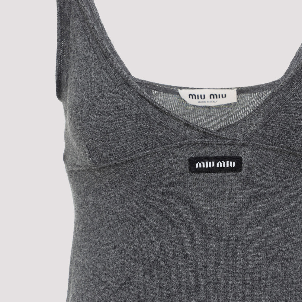 Grey Wool Mini Dress 5