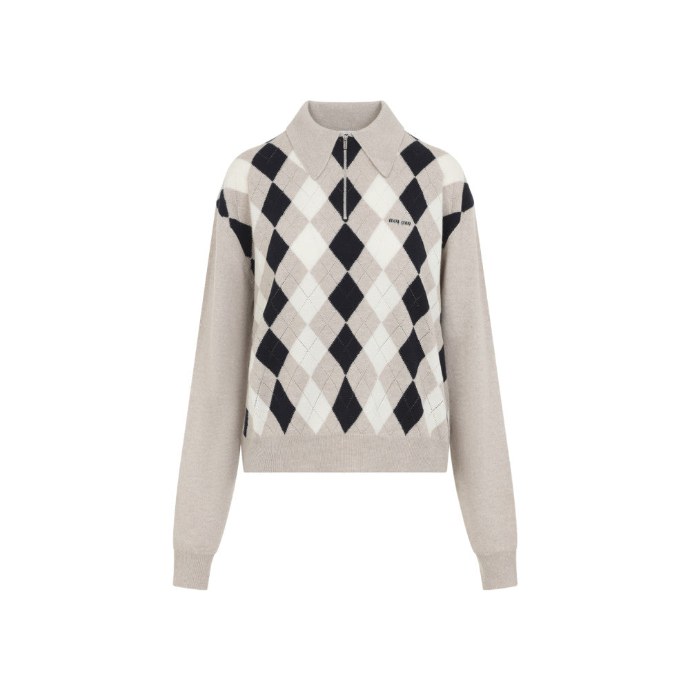 Multicolor Shirt Collar Sweater 1