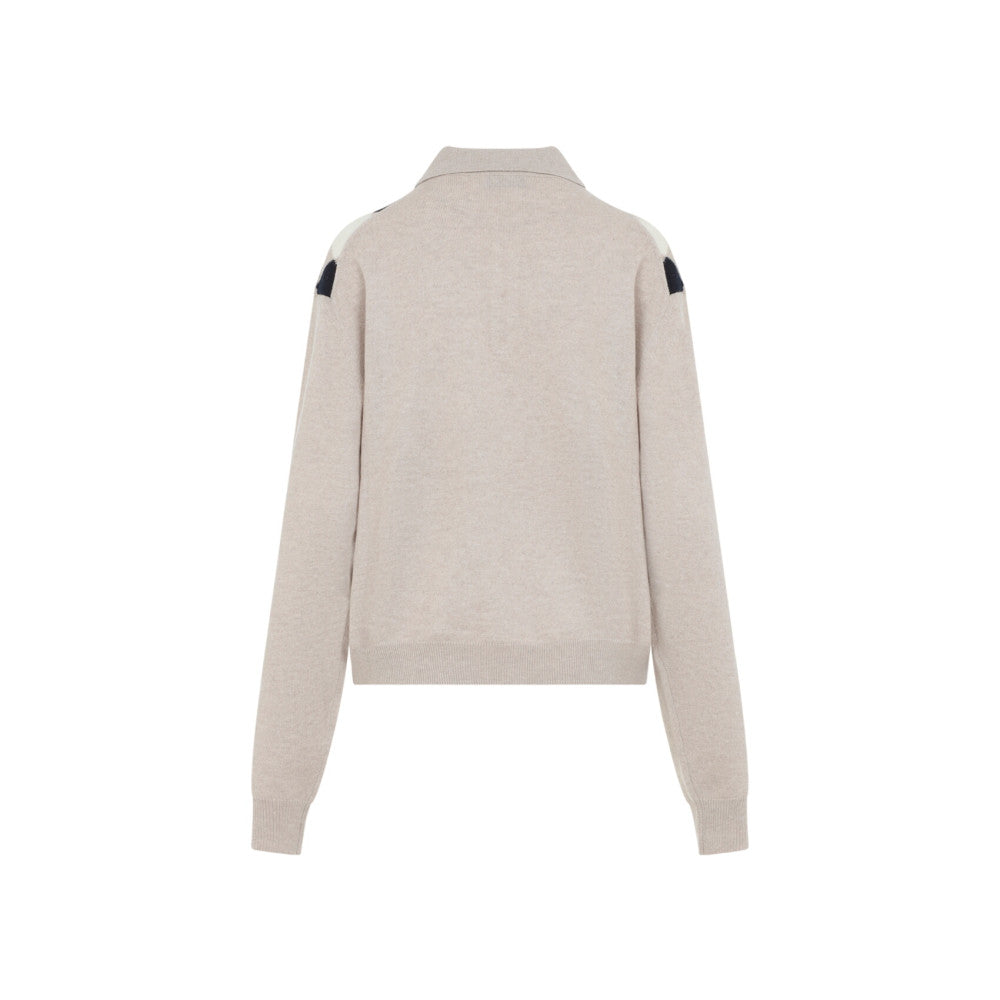 Multicolor Shirt Collar Sweater 2