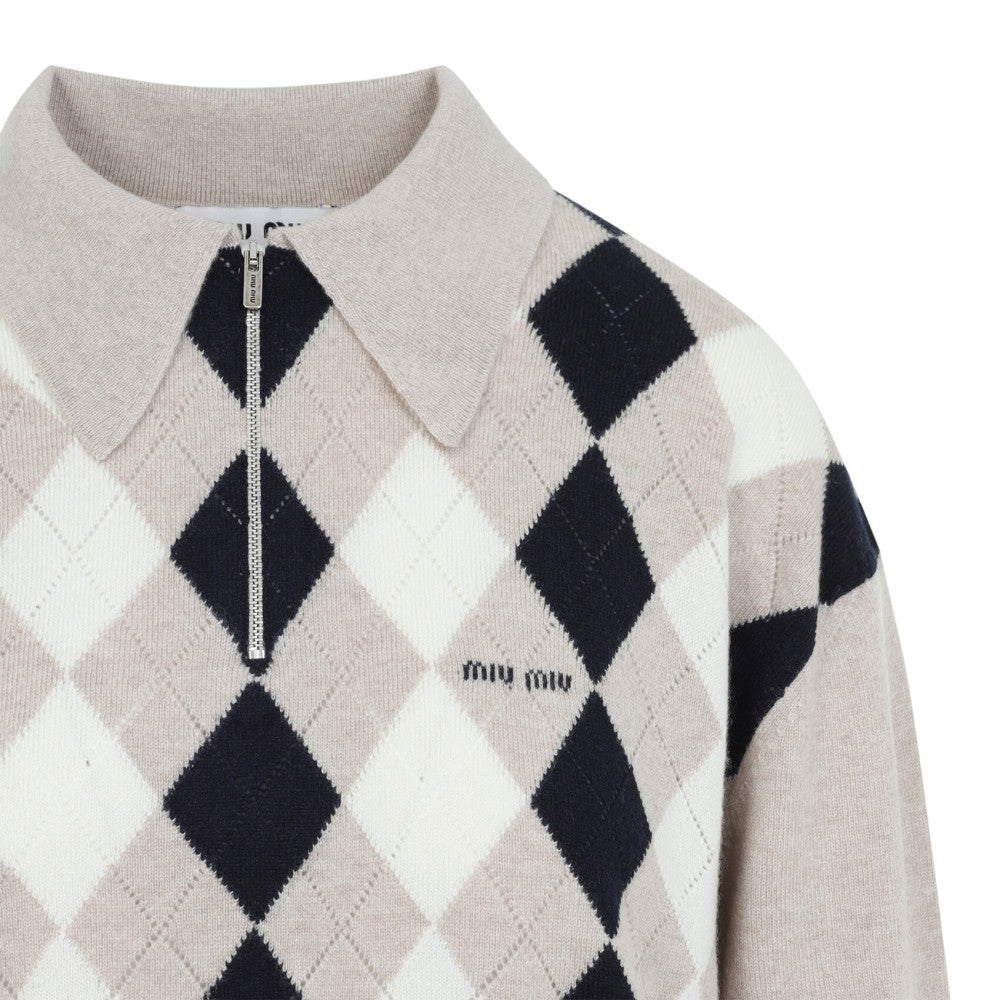 Multicolor Shirt Collar Sweater 3
