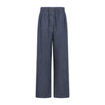 Navy Blue Relaxed Pleated Trousers 1