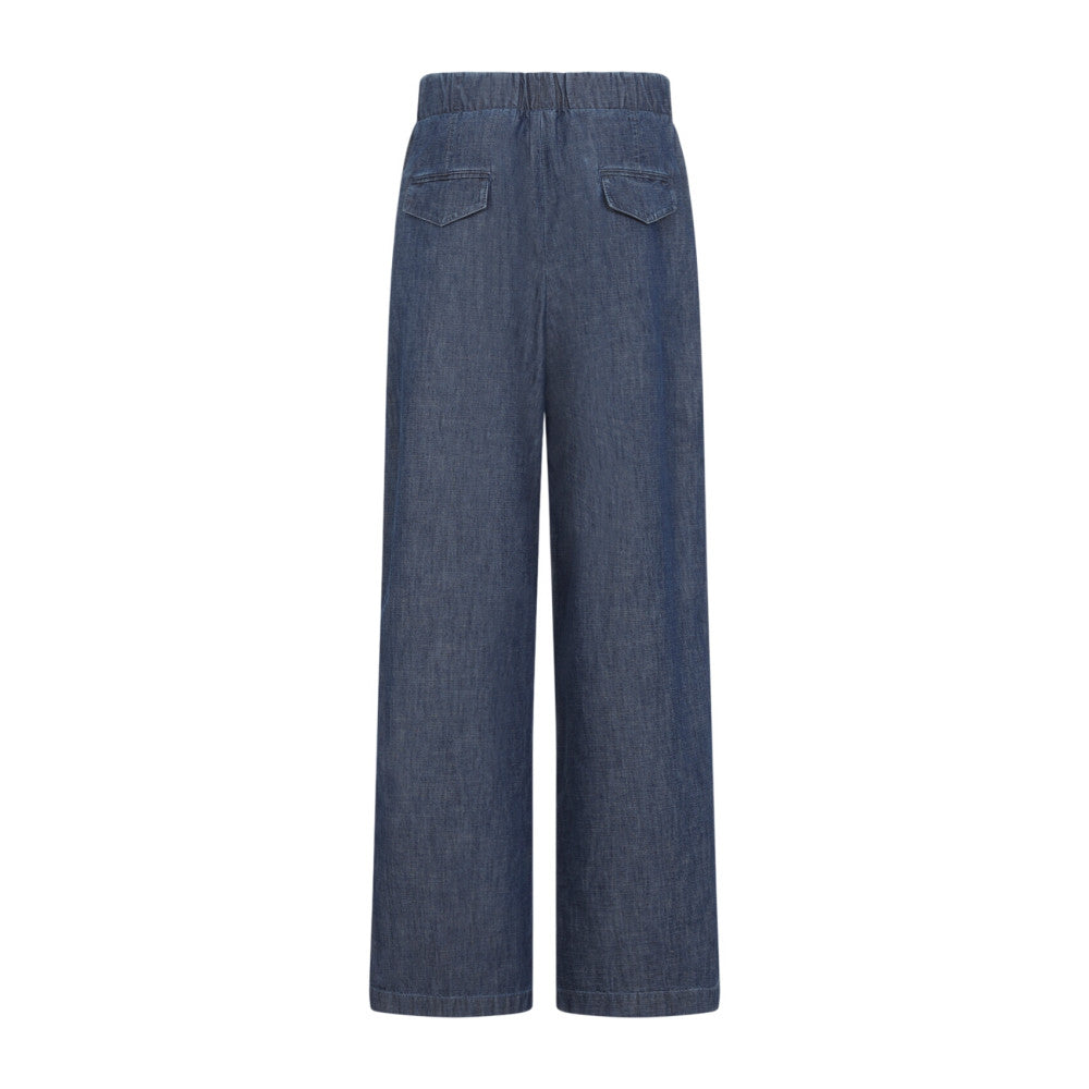Navy Blue Relaxed Pleated Trousers 2
