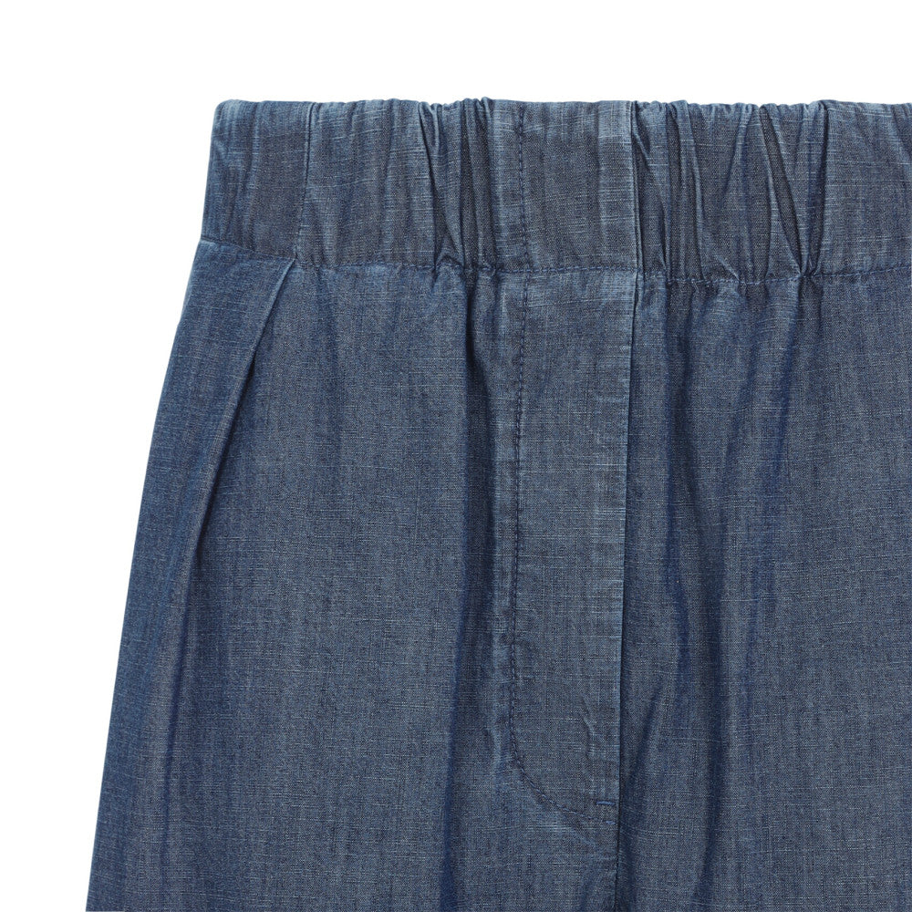 Navy Blue Relaxed Pleated Trousers 3