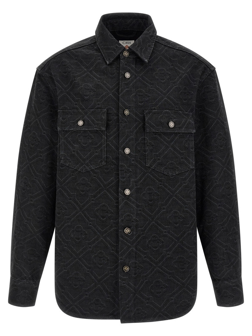 Black 'Laser Monogram Denim' Overshirt 1