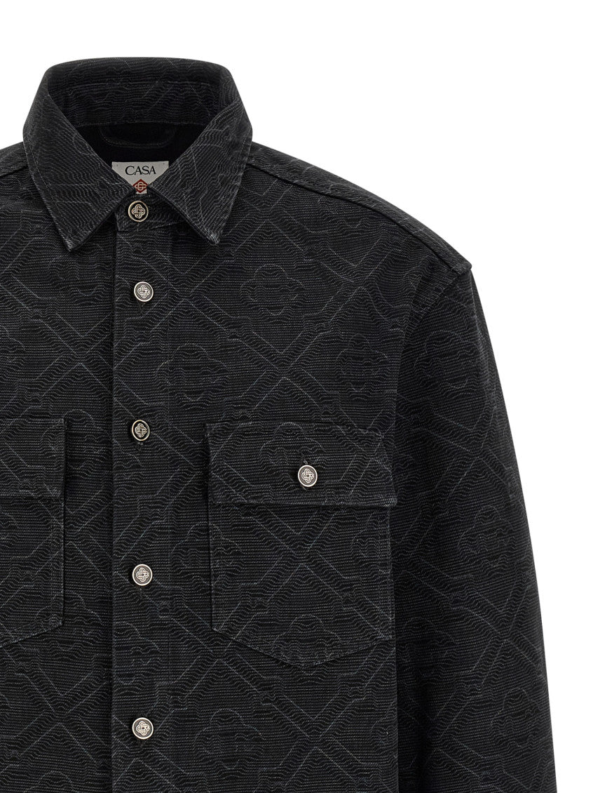Black 'Laser Monogram Denim' Overshirt 3