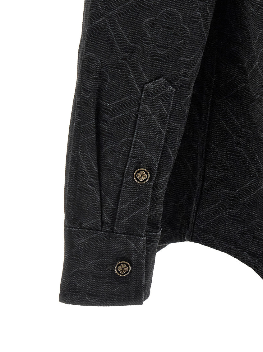 Black 'Laser Monogram Denim' Overshirt 4