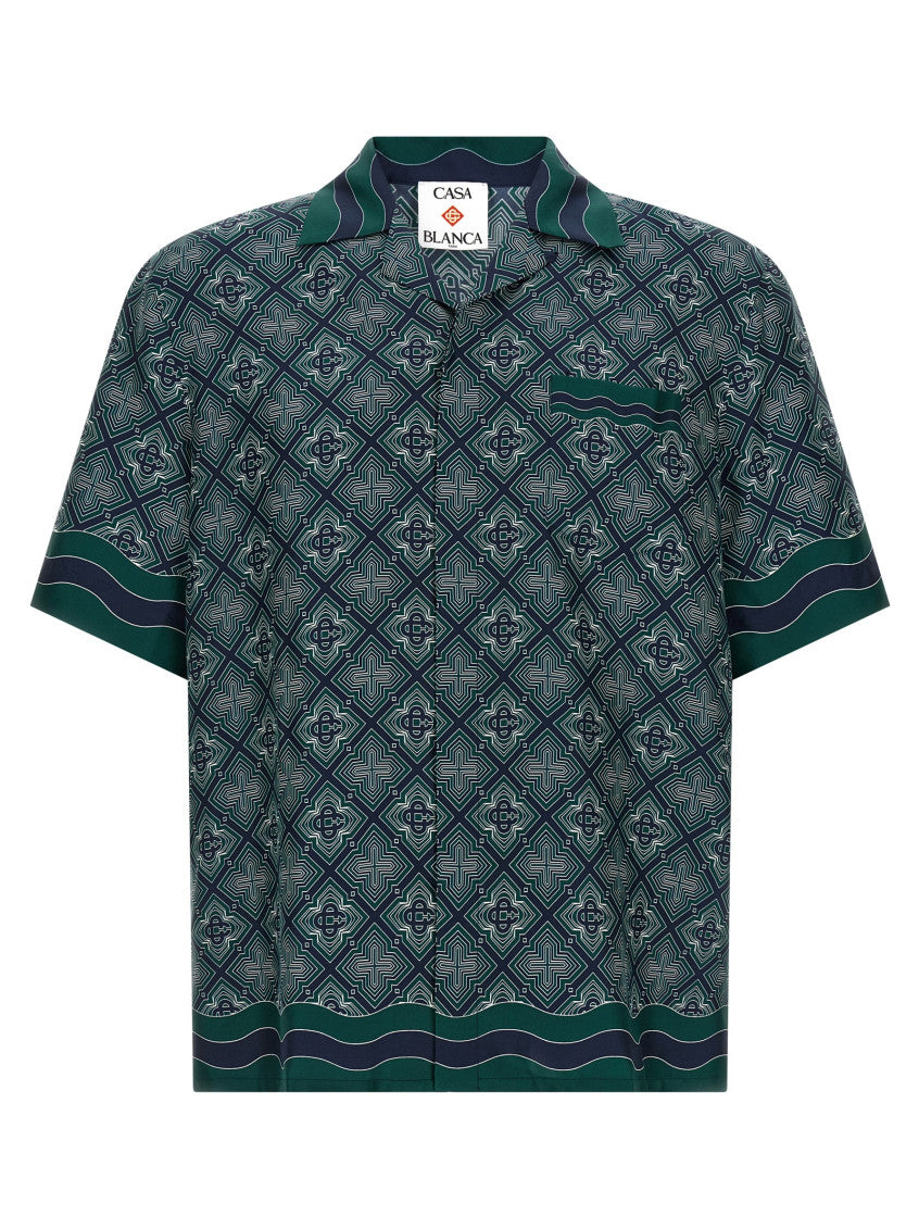 Green Relaxed Geometric Shirt 1