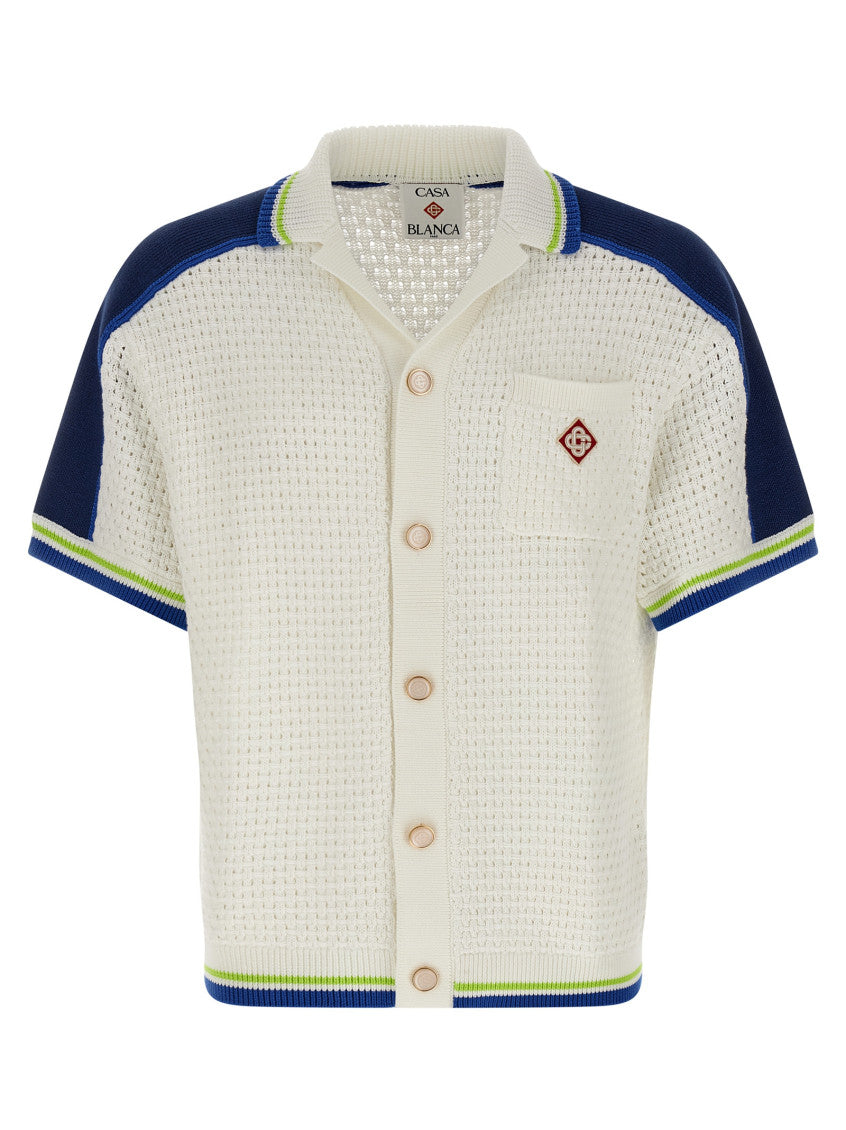 White 'Tennis Cotton Crochet' Shirt 1