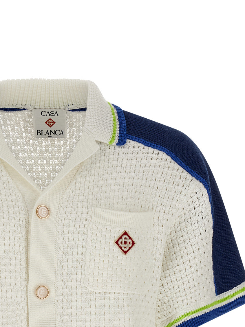 White 'Tennis Cotton Crochet' Shirt 3