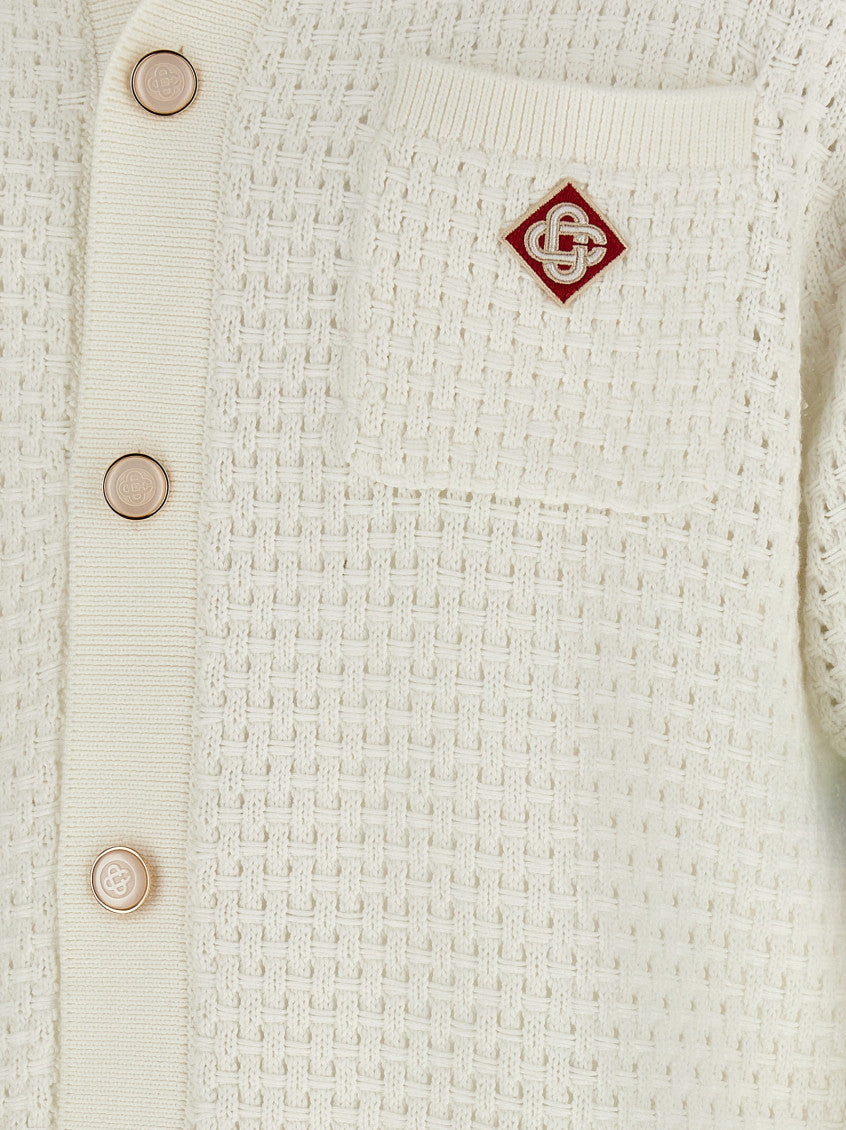 White 'Tennis Cotton Crochet' Shirt 4