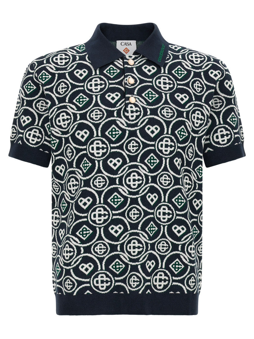 Navy Blue Monogram Polo 1