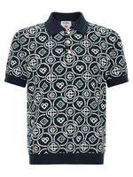 Navy Blue Monogram Polo 1