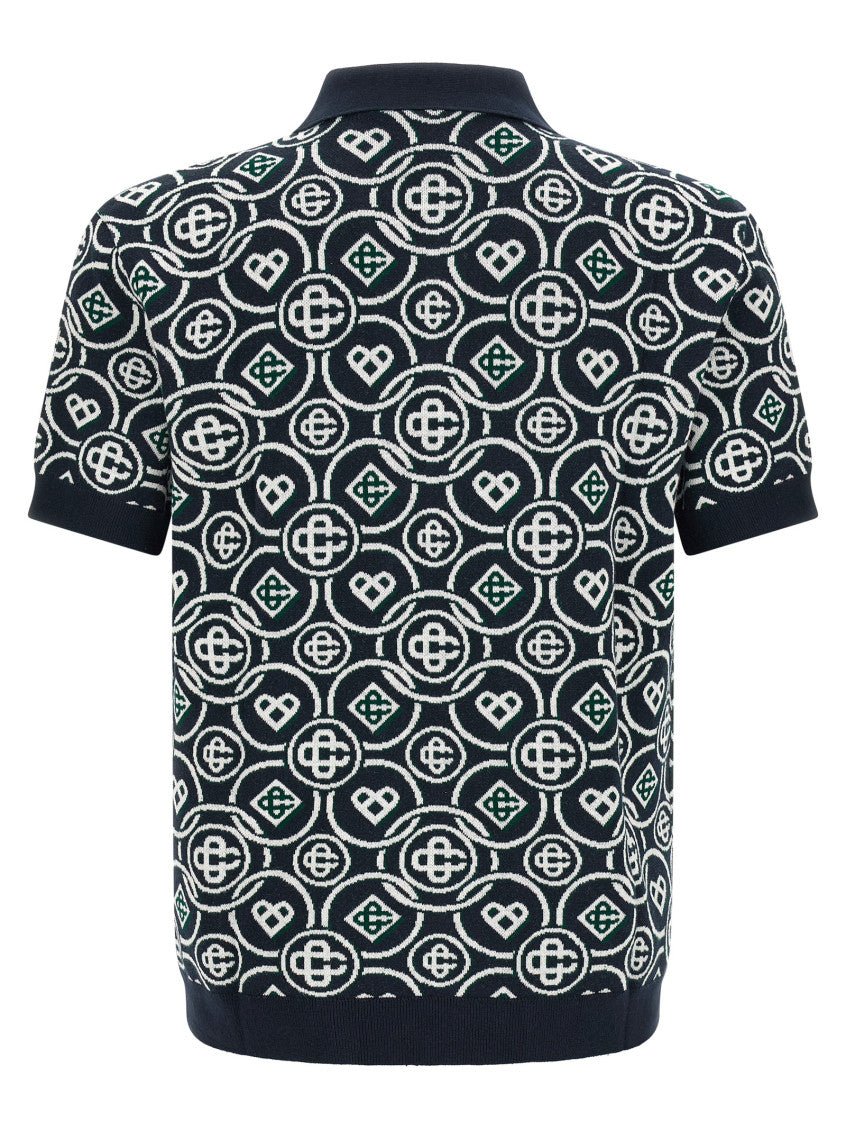 Navy Blue Monogram Polo 2