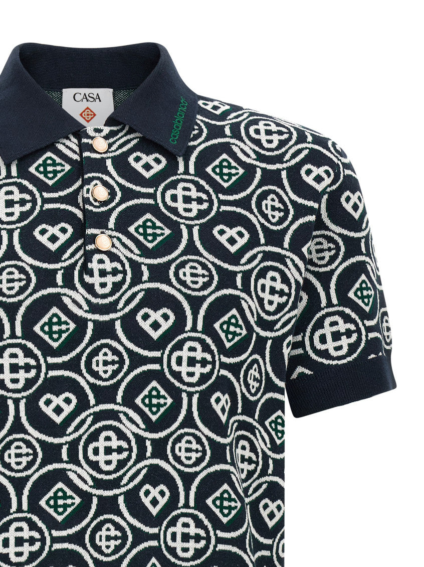 Navy Blue Monogram Polo 3