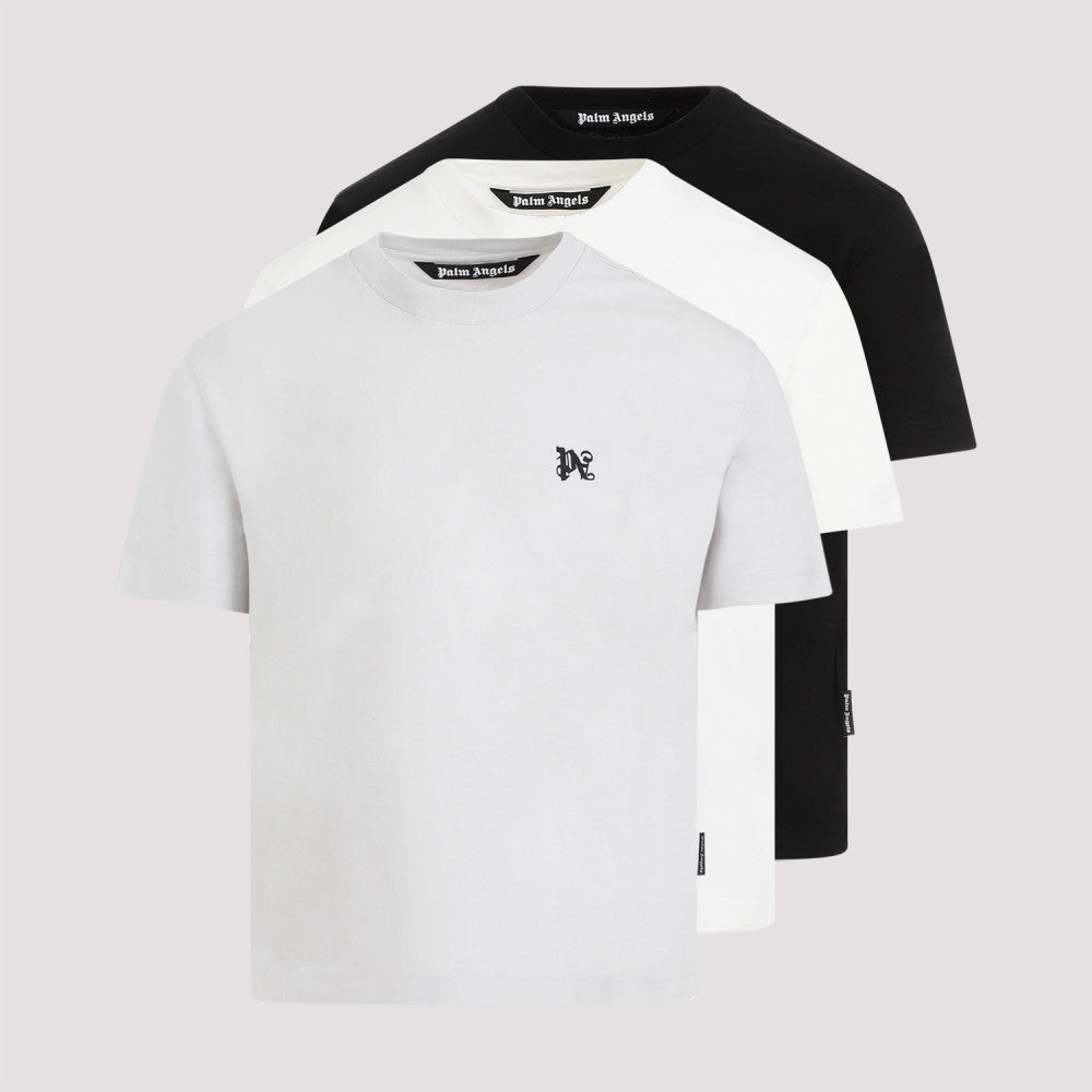 Multicolor Cotton Monogram Tripack Tee Sets 3