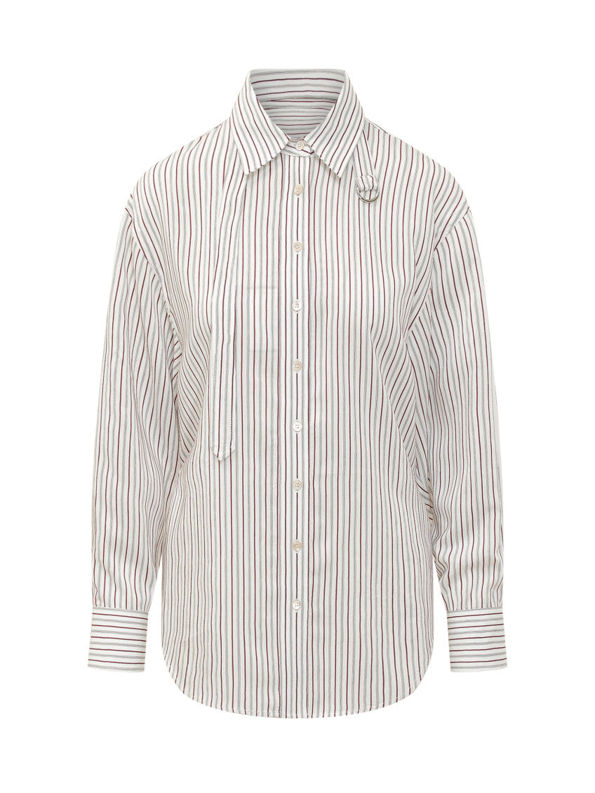 White Relaxed Stripes Shirt 1