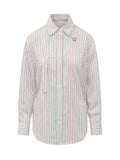 White Relaxed Stripes Shirt 1