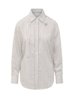 White Relaxed Stripes Shirt 1