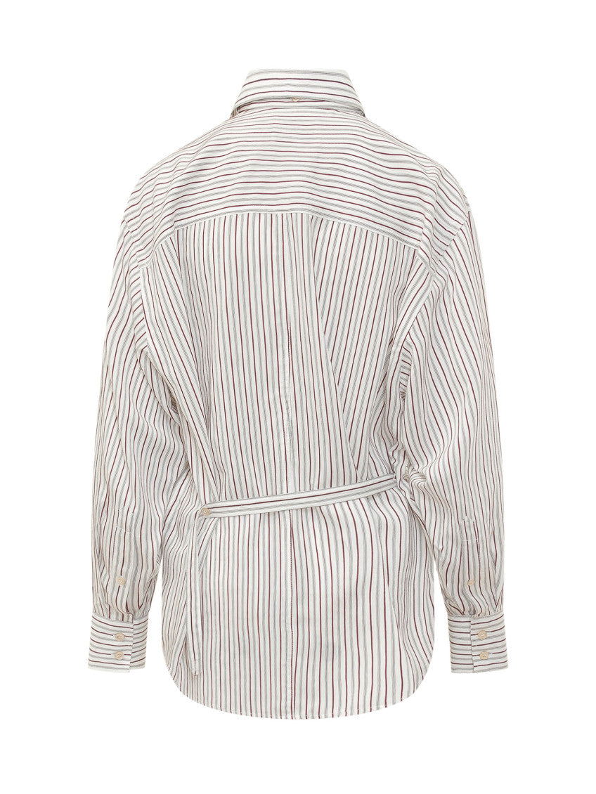 White Relaxed Stripes Shirt 2