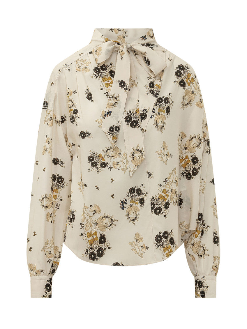 Multicolor Floral Mock Collar Top 1