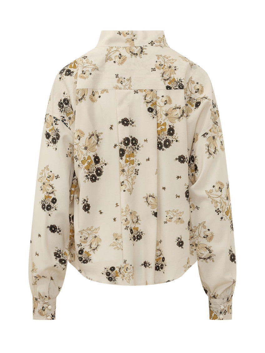 Multicolor Floral Mock Collar Top 2