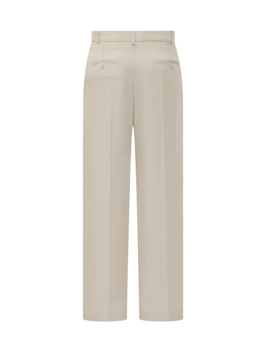 Beige Straight Flat Front Pants 2