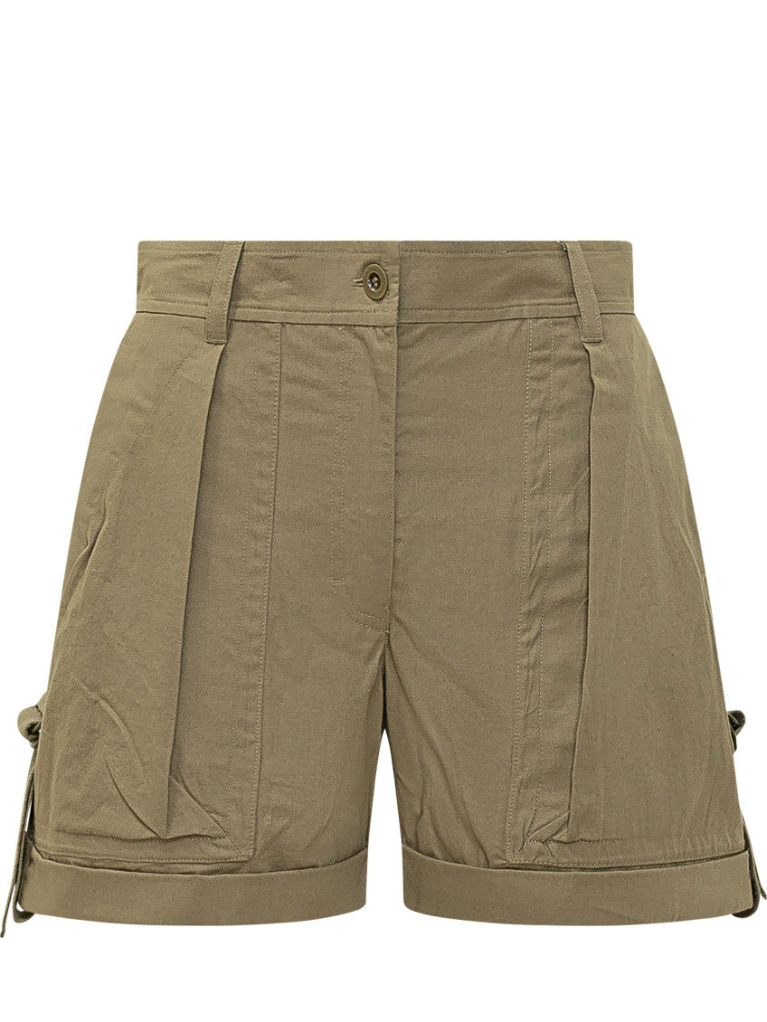 Green Solid Shorts 1