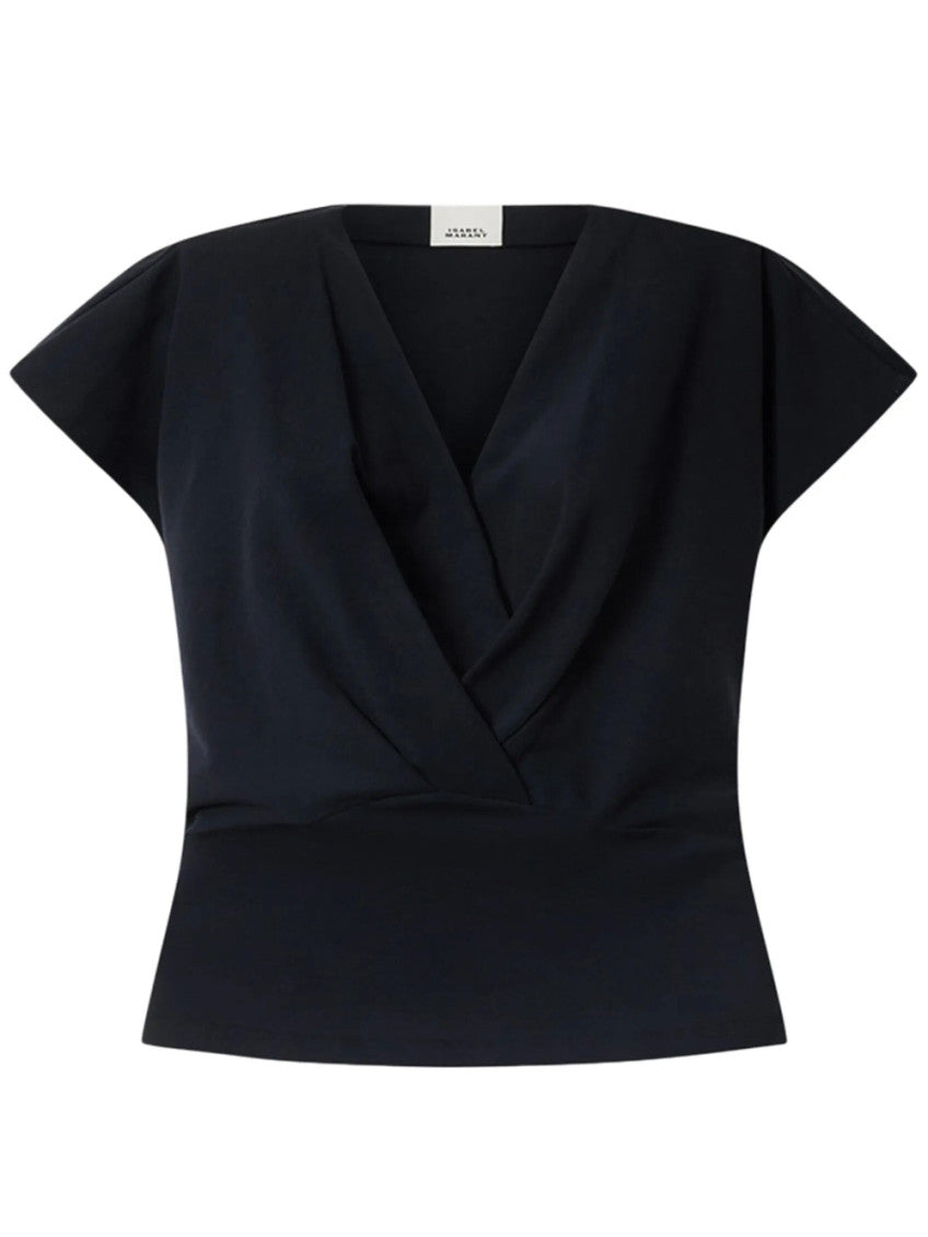 Black Solid V Neck T-Shirt 1