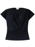 Black Solid V Neck T-Shirt 1