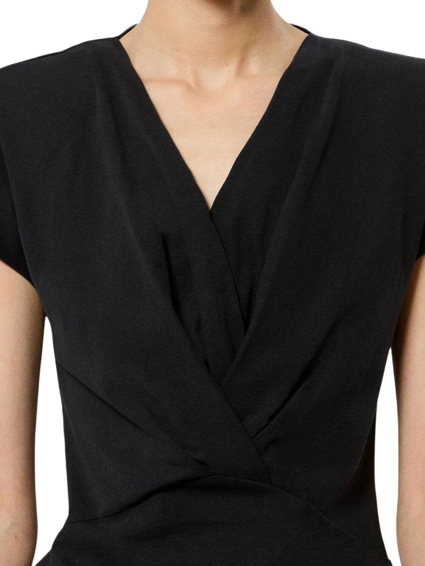 Black Solid V Neck T-Shirt 3