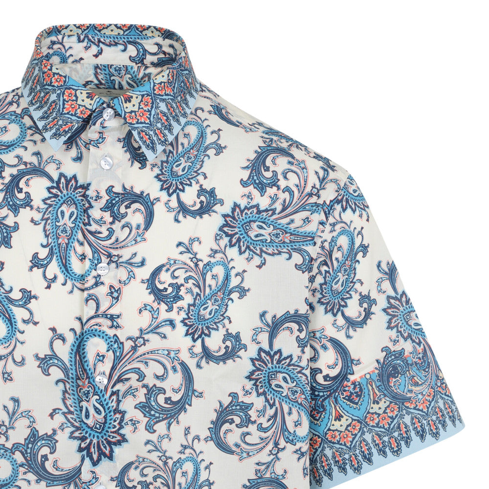 Blue Regular Paisley Shirt 3