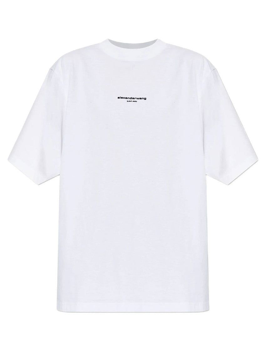 White Logo Crew Neck T-Shirt 1