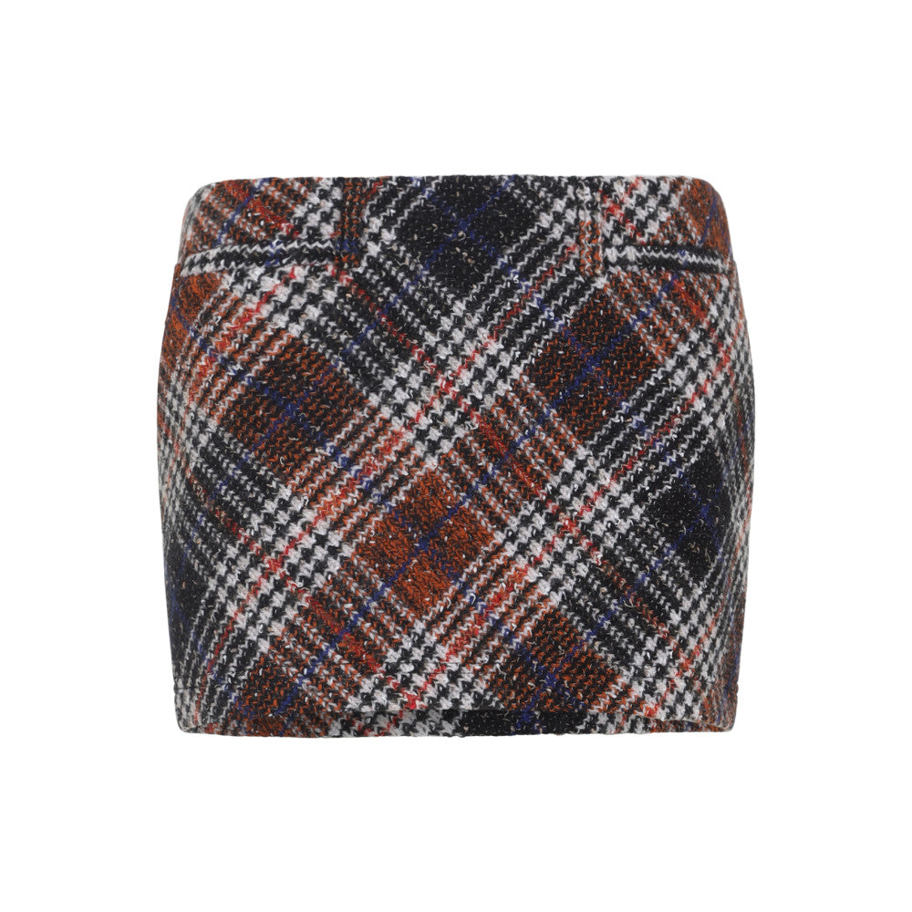 Multi Color Tweed Mini Skirt 1