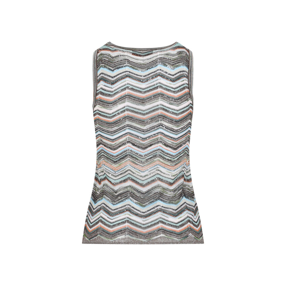 Multicolor Chevron Round Neck Top 2