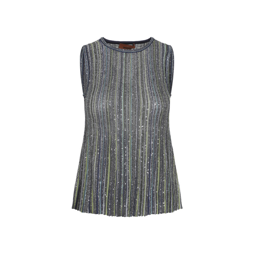 Green Stripes Round Neck Top 1
