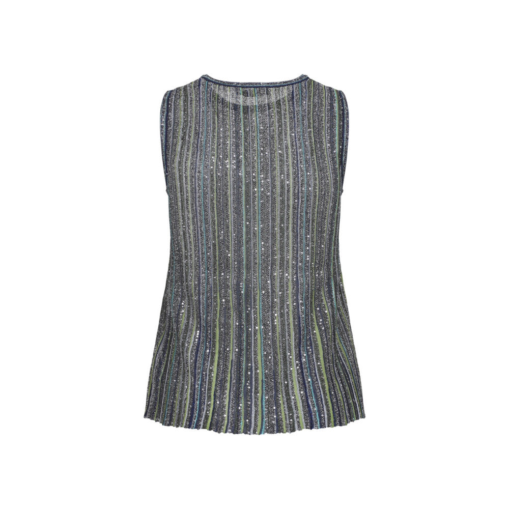 Green Stripes Round Neck Top 2