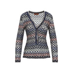 Grey Knitted V Neck Sweater 1