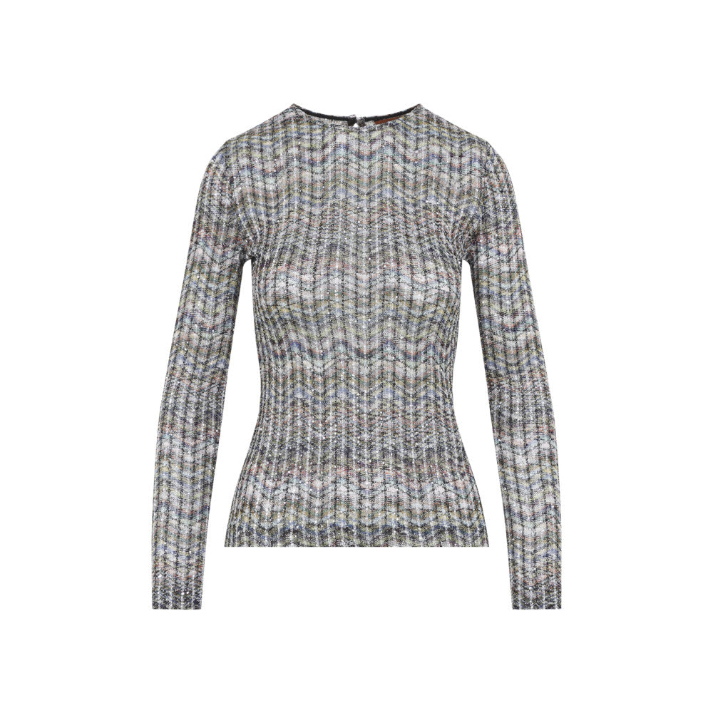 Multicolor Knitted Crew Neck Sweater 1