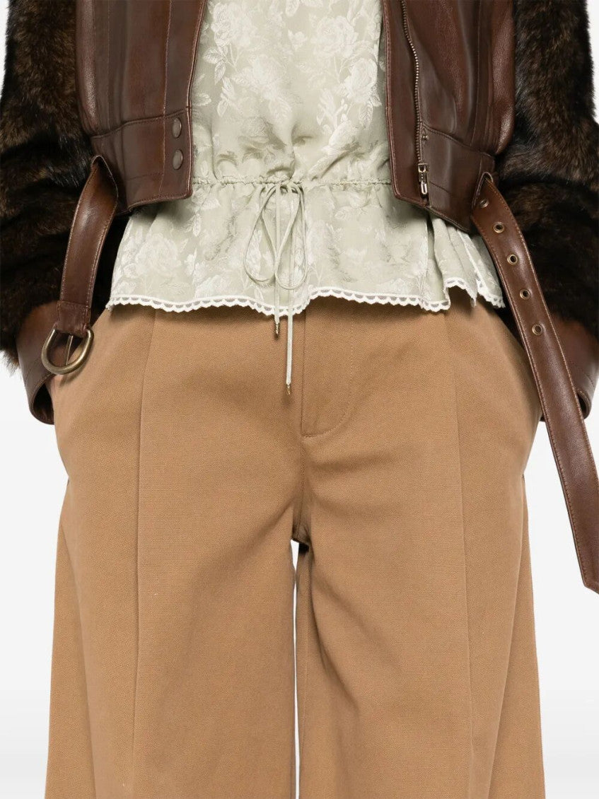Brown High-rise Wide-leg Pants 3